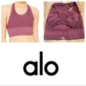 Alo Yoga earth color power mesh crop